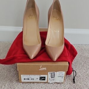Christian Louboutin Nude Patent Leather Pumps